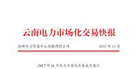 云南電力市場化交易快報(2017年11月)