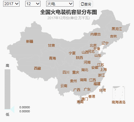 2017年全國(guó)電力發(fā)電，電力裝機(jī)版圖