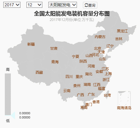 2017年全國(guó)電力發(fā)電，電力裝機(jī)版圖