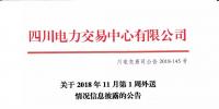 公告 | 四川關(guān)于2018年11月第1周外送情況信息披露的公告