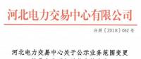 河北關于公示業(yè)務范圍變更的售電公司相關信息的公告