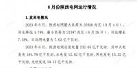 8月份陜西電網(wǎng)運行情況
