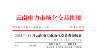 云南電力市場化交易快報(bào)（2023年11月）