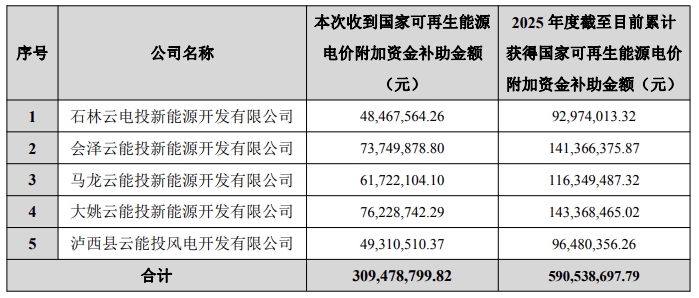云南能投 再生能源電價